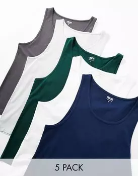 ASOS DESIGN – комплект из 5 облегающих футболок разных цветов