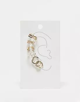 ASOS DESIGN – Комплект из 7 золотых серег с искусственным жемчугом
