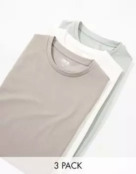 ASOS DESIGN – комплект из трех облегающих футболок разных цветов