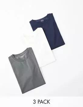 ASOS DESIGN – комплект из трех облегающих футболок разных цветов