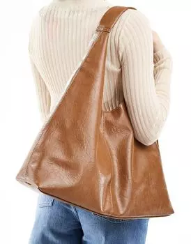 ASOS DESIGN - Коричневая большая сумка с закругленной ручкой