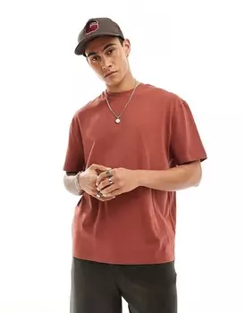 ASOS DESIGN – коричневая футболка свободного кроя, 240 г/м