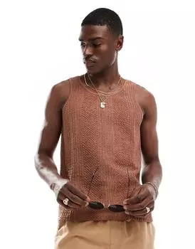 ASOS DESIGN – коричневая майка