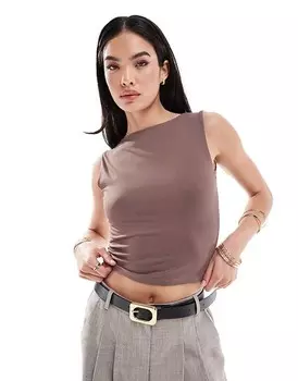 ASOS DESIGN — коричневая майка с пышными формами