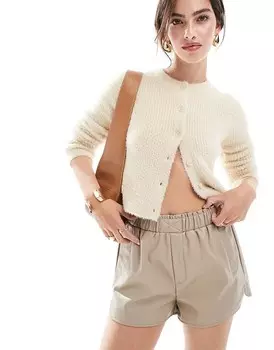 ASOS DESIGN – коричневые шорты-боксеры из искусственной кожи
