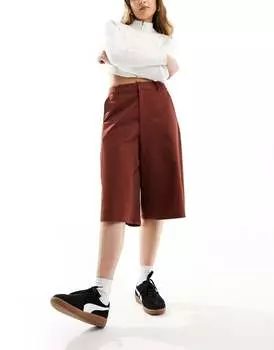 ASOS DESIGN – Коричневые удлинённые шорты