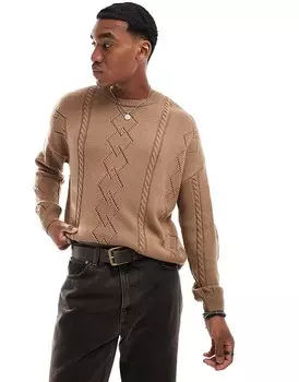 ASOS DESIGN – коричневый свитер объемной вязки свободного кроя