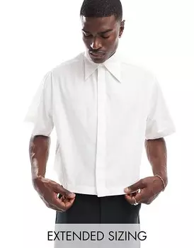 ASOS DESIGN – короткая белая рубашка свободного кроя в стиле 1970-х годов