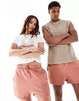 ASOS DESIGN – Короткие приталенные шорты унисекс розового цвета