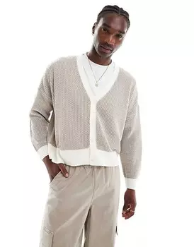 ASOS DESIGN – короткий кардиган оверсайз с контрастной отделкой