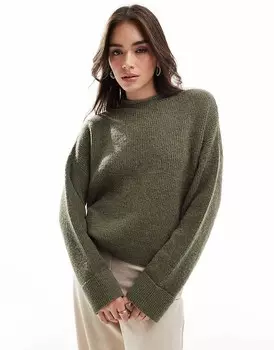 ASOS DESIGN – короткий свитер с высоким воротником цвета хаки