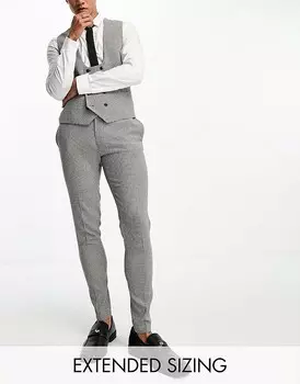 ASOS DESIGN – костюмные брюки оливково-зеленого цвета очень узкого кроя с рисунком