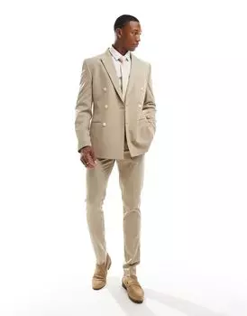 ASOS DESIGN – костюмные брюки скинни каменно-серого цвета