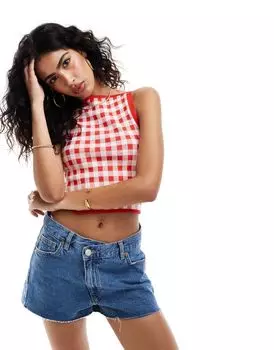 ASOS DESIGN - Красная майка в мелкую клетку