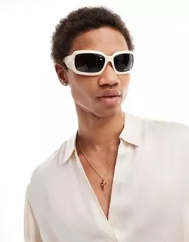 ASOS DESIGN – Кремовые квадратные солнцезащитные очки