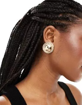 ASOS DESIGN – круглые золотые серьги-гвоздики в винтажном стиле