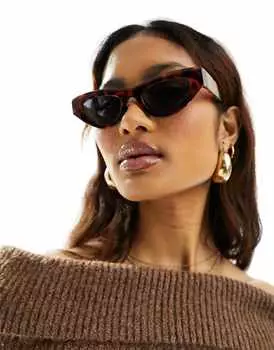 ASOS DESIGN – Квадратные солнцезащитные очки «кошачий глаз» черепаховой расцветки