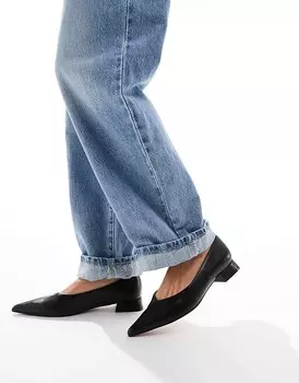 ASOS DESIGN – Lavinia – черные балетки на каблуке