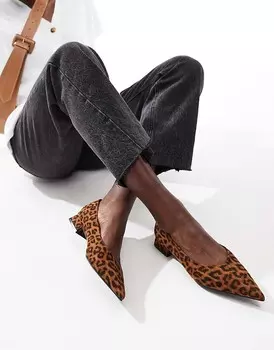 ASOS DESIGN – Lavinia – Пятнистые балетки на высоком каблуке
