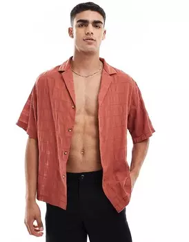 ASOS DESIGN – Легкая рубашка оверсайз ржаво-красного цвета с воротником с лацканами