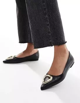 ASOS DESIGN – Lennox – Черные балетки с декоративной отделкой