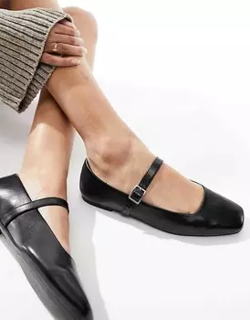 ASOS DESIGN – Lottie – Черные балетки Mary Jane