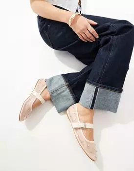 ASOS DESIGN – Lou – балетки Mary Jane в розовую сетку