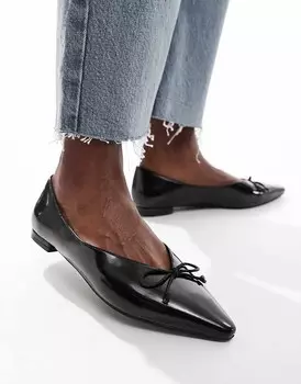 ASOS DESIGN – Lovie – Черные балетки с бантом