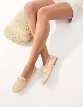 ASOS DESIGN – Maddox – Узкие лоферы из рафии