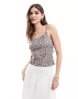 ASOS DESIGN — майка с леопардовым принтом