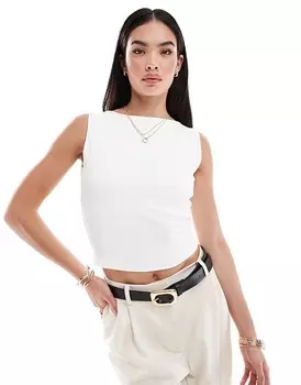 ASOS DESIGN — Майка с пышными формами цвета слоновой кости