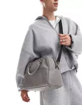ASOS DESIGN – Маленькая серая дорожная сумка из искусственной кожи