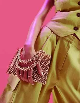 ASOS DESIGN – маленькая золотая сумка-клатч, расшитая бисером