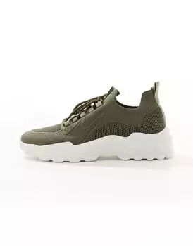 ASOS DESIGN — массивные вязаные кроссовки цвета хаки