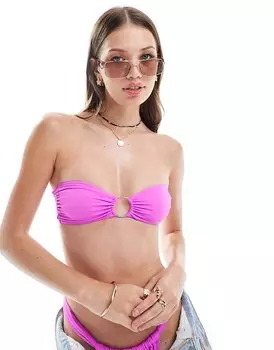 ASOS DESIGN – Maya – Ярко-синий головной убор бикини с вырезом-бандо и декоративным кольцом