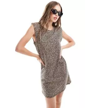 ASOS DESIGN – мини-платье без рукавов с леопардовым принтом