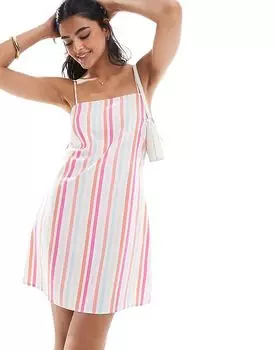 ASOS DESIGN – Мини-платье с глубоким вырезом на спине и завязывающимися бретелями на спине