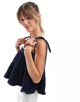 ASOS DESIGN – многослойная джинсовая майка цвета индиго