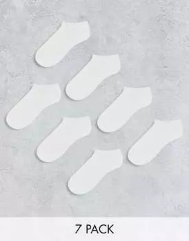 ASOS DESIGN — Набор из 7 пар белых носков