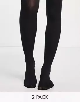 ASOS DESIGN – Набор из двух черных колготок плотностью 120 ден