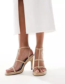 ASOS DESIGN – Narate – Кремовые босоножки Босоножки-гладиаторы на высоком каблуке