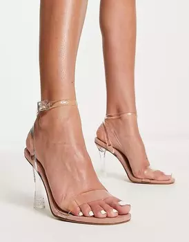 ASOS DESIGN – Notion – Минималистичные босоножки на высоком каблуке с прозрачными ремешками