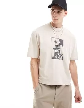 ASOS DESIGN – объемная футболка свободного кроя с цветочным принтом на груди
