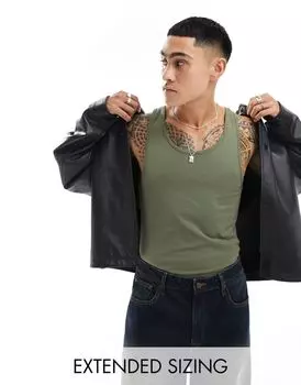 ASOS DESIGN – облегающая майка цвета хаки