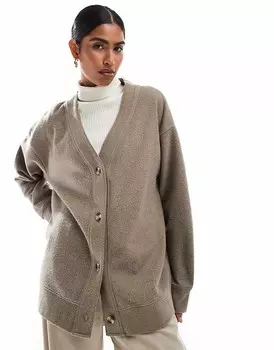 ASOS DESIGN – Очень мягкий удлиненный кардиган темно-серого меланжевого цвета, однотонный
