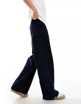 ASOS DESIGN – очень свободные темно-синие вельветовые брюки