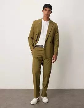 ASOS DESIGN – оливково-зеленые костюмные брюки прямого кроя