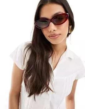 ASOS DESIGN – Овальные солнцезащитные очки красного прозрачного цвета