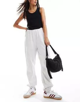 ASOS DESIGN – Пестрые спортивные брюки с манжетами серого цвета