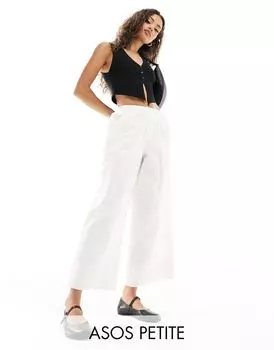ASOS DESIGN Petite – белые брюки-кюлоты без застежки